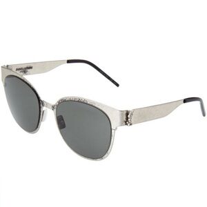 New YSL Saint Laurent Authentic Silver Metal Sunglasses